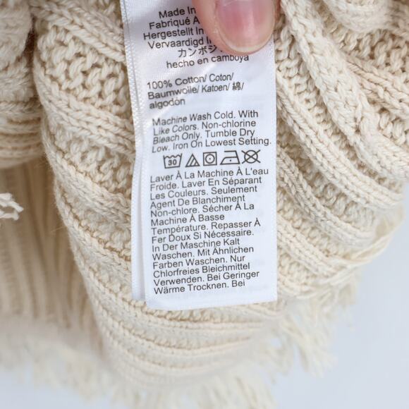 NWT J.Crew Factory Fringe Knit Sleeveless Sweater-Tank Dusty Ivory Natural Large - Picture 9 of 10